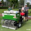 DryJect uses a high-speed, water-based injection system to blast aeration holes through the root zone to fracture the soil.